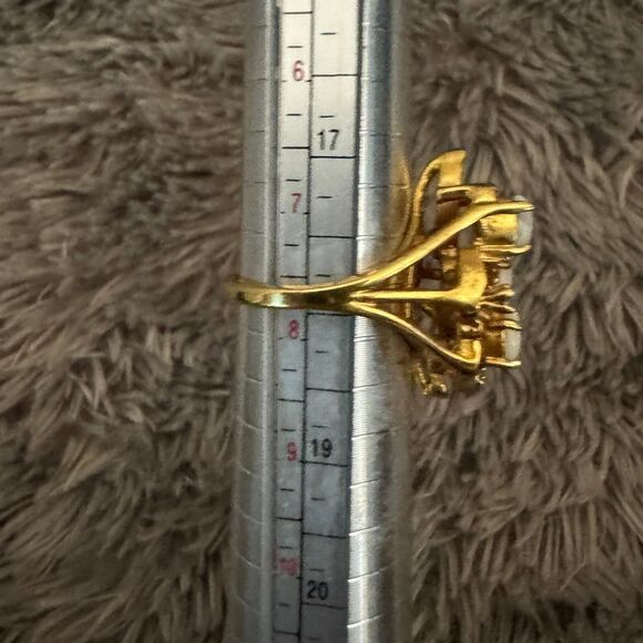 18k Gold Plated Opal Cluster Ring - Picture 7 of 12